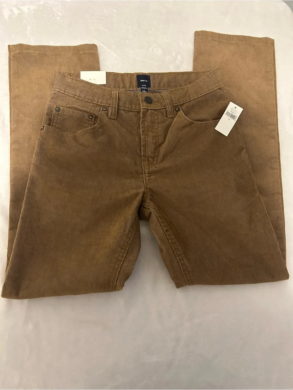 Gap Kids Corduroy Slim Straight Boys Jeans in Tan size 12 NWT
